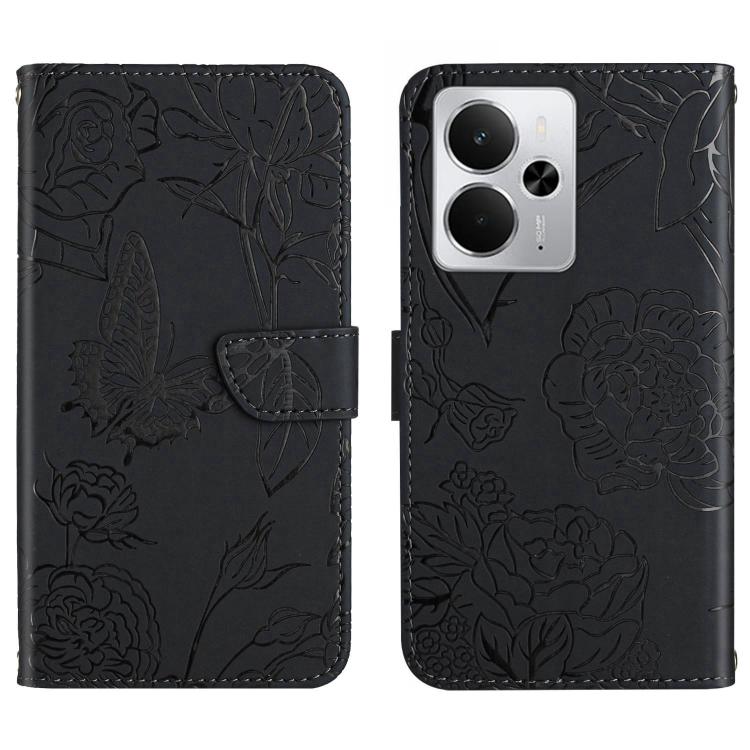 HT03 Cassa del telefono di cuoio di vibrazione impressa farfalla di sensibilità della pelle, For Realme C75 5G, For Realme 14 5G Global / P3 5G Global, For Realme P3 Pro 5G Global, For Realme 14 Pro+ 5G