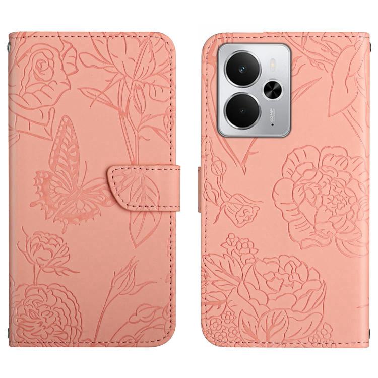 HT03 Cassa del telefono di cuoio di vibrazione impressa farfalla di sensibilità della pelle, For Realme C75 5G, For Realme 14 5G Global / P3 5G Global, For Realme P3 Pro 5G Global, For Realme 14 Pro+ 5G