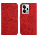 HT03 Cassa del telefono di cuoio di vibrazione impressa farfalla di sensibilità della pelle, For Realme C75 5G, For Realme 14 5G Global / P3 5G Global, For Realme P3 Pro 5G Global, For Realme 14 Pro+ 5G