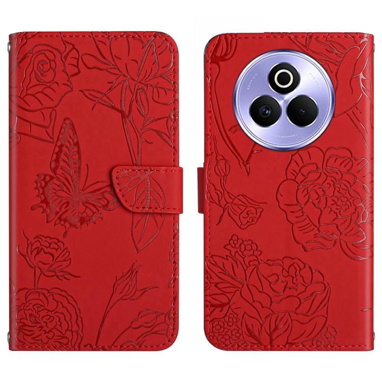 HT03 Cassa del telefono di cuoio di vibrazione impressa farfalla di sensibilità della pelle, For Realme C75 5G, For Realme 14 5G Global / P3 5G Global, For Realme P3 Pro 5G Global, For Realme 14 Pro+ 5G