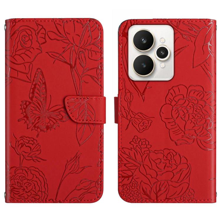 HT03 Cassa del telefono di cuoio di vibrazione impressa farfalla di sensibilità della pelle, For Realme C85 Pro 4G, For Realme 15T 5G, For Realme 15 5G Global / 15 Pro 5G Global, For Realme C71 4G