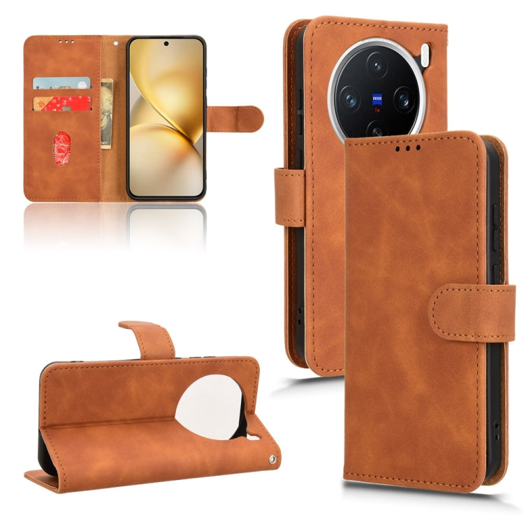 Custodia per telefono in pelle con vibrazione magnetica Skin Feel, For vivo X200 5G, For vivo X200 Pro mini 5G, For vivo X200 Pro 5G, For vivo V40e 5G India / iQOO Z9s 5G