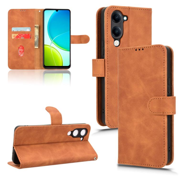Custodia in pelle con vibrazione magnetica per Vivo Y04 4G