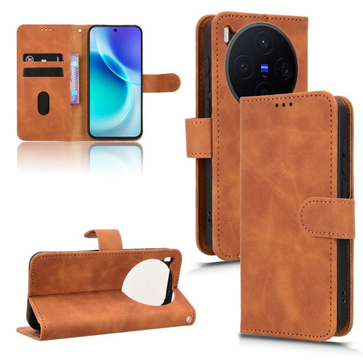 Custodia in pelle con vibrazione magnetica per Vivo X300 e modelli compatibili