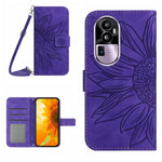 Custodia in pelle con flip Sun Flower e cordino per OPPO Reno10 Pro+