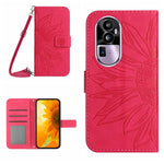 Custodia in pelle con flip Sun Flower e cordino per OPPO Reno10 Pro+