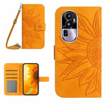 Custodia in pelle con flip Sun Flower e cordino per OPPO Reno10 Pro+