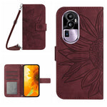 Custodia in pelle con flip Sun Flower e cordino per OPPO Reno10 Pro+