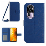 Custodia in pelle con flip Sun Flower e cordino per OPPO Reno10 Pro+