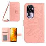 Custodia in pelle con flip Sun Flower e cordino per OPPO Reno10 Pro+