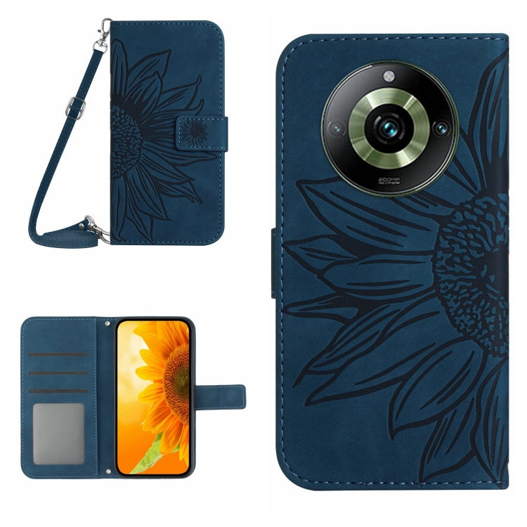 Custodia in pelle con flip Sun Flower e cordino per Realme 11 Pro