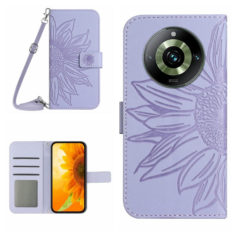 Custodia in pelle con flip Sun Flower e cordino per Realme 11 Pro