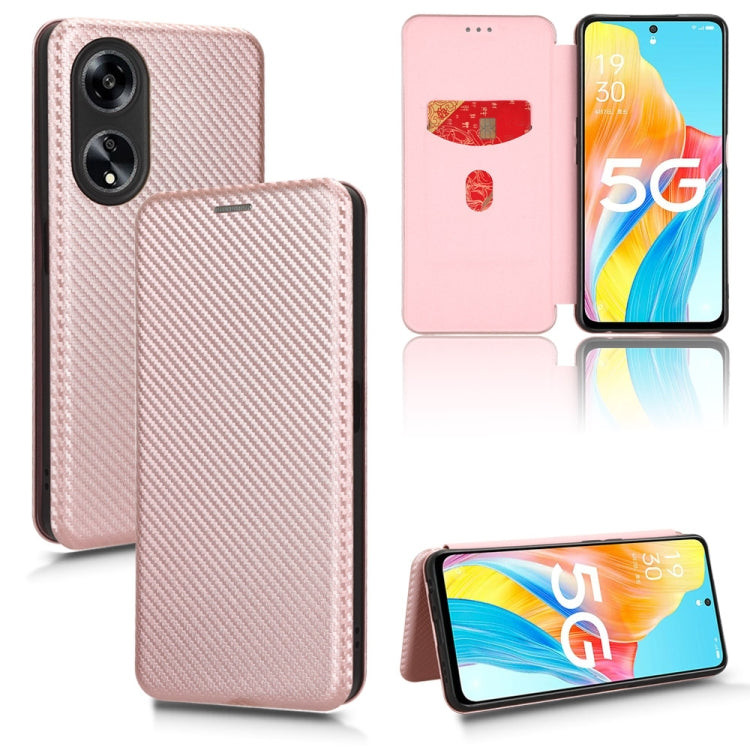 Custodia in pelle con vibrazione in fibra di carbonio per OPPO A1 5G