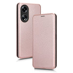 Custodia in pelle con vibrazione in fibra di carbonio per OPPO A1 5G
