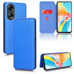 Custodia in pelle con vibrazione in fibra di carbonio per OPPO A1 5G