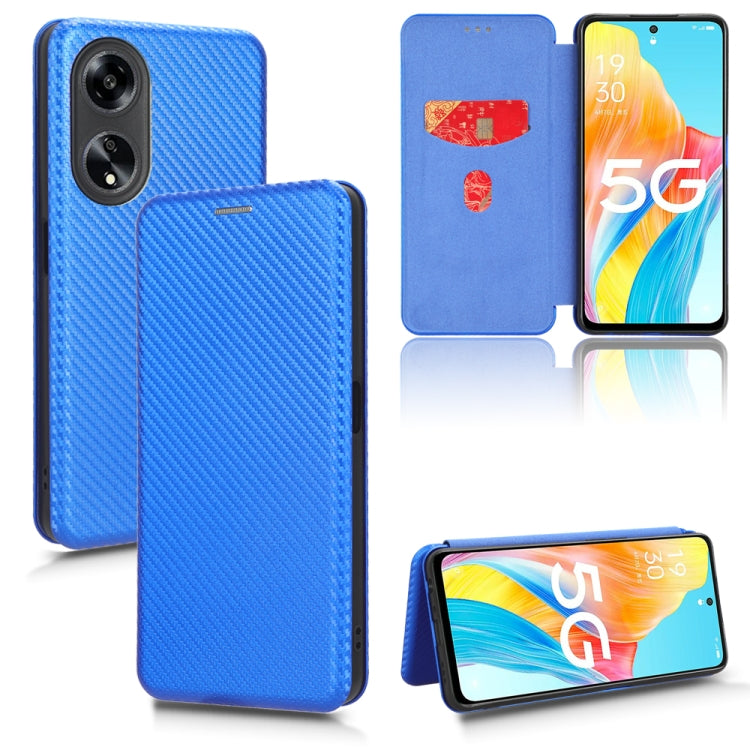 Custodia in pelle con vibrazione in fibra di carbonio per OPPO A1 5G