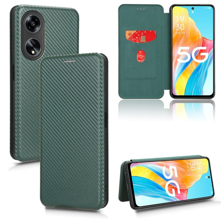 Custodia in pelle con vibrazione in fibra di carbonio per OPPO A1 5G