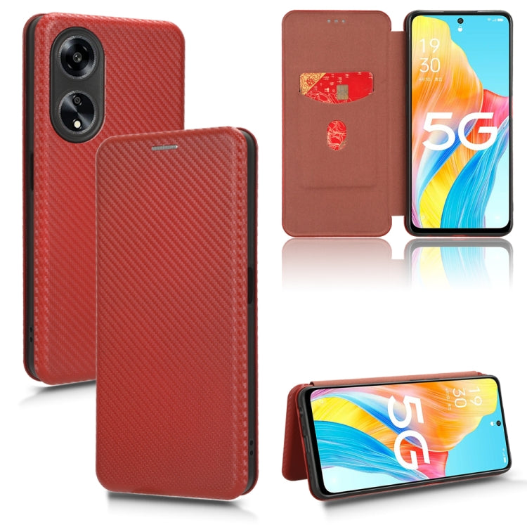 Custodia in pelle con vibrazione in fibra di carbonio per OPPO A1 5G