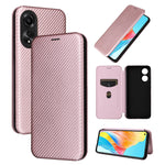 Custodia in pelle con vibrazione in fibra di carbonio per OPPO Reno11 Pro Global