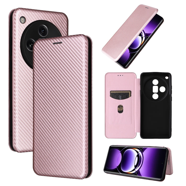 Custodia in pelle con vibrazione in fibra di carbonio per OPPO Reno11 Pro Global