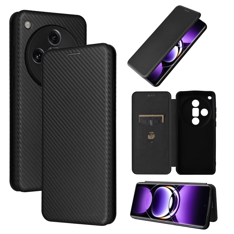 Custodia in pelle con vibrazione in fibra di carbonio per OPPO Reno11 Pro Global
