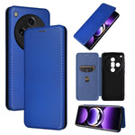 Custodia in pelle con vibrazione in fibra di carbonio per OPPO Reno11 Pro Global