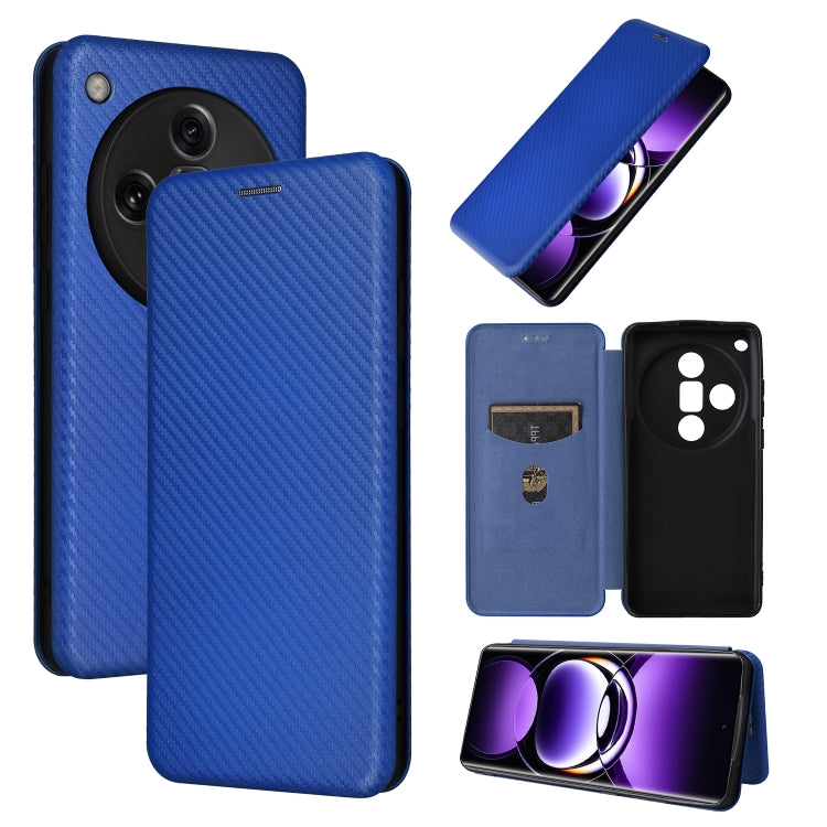 Custodia in pelle con vibrazione in fibra di carbonio per OPPO Reno11 Pro Global