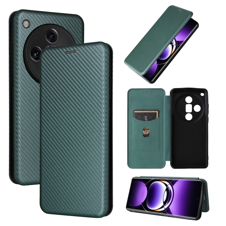 Custodia in pelle con vibrazione in fibra di carbonio per OPPO Reno11 Pro Global