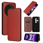 Custodia in pelle con vibrazione in fibra di carbonio per OPPO Reno11 Pro Global