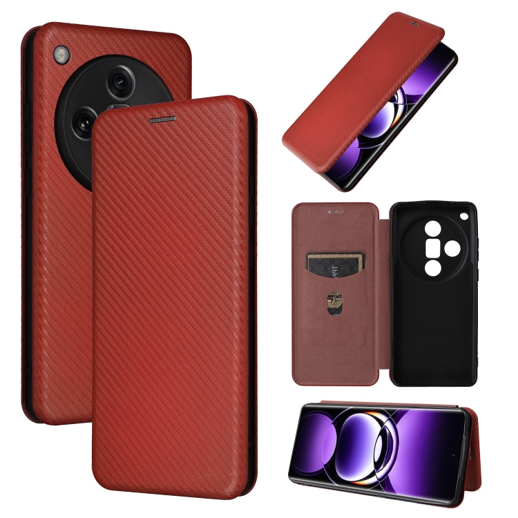 Custodia in pelle con vibrazione in fibra di carbonio per OPPO Reno11 Pro Global