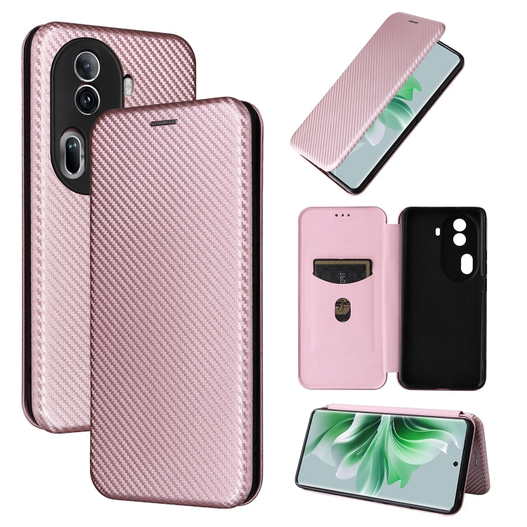 Custodia in pelle con vibrazione in fibra di carbonio per OPPO Reno11 Pro Global