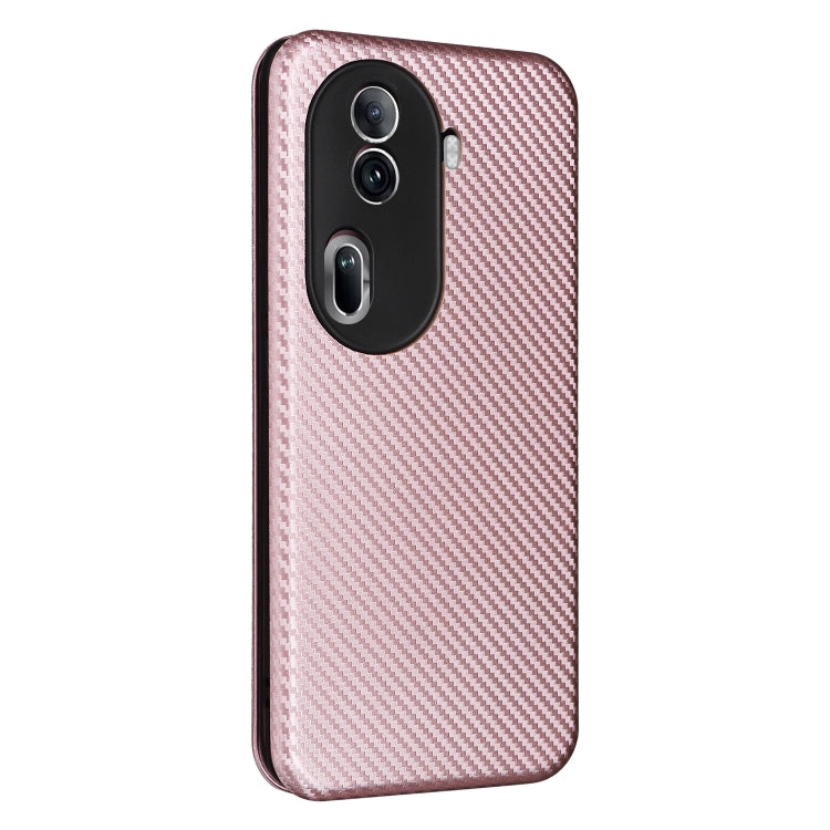 Custodia in pelle con vibrazione in fibra di carbonio per OPPO Reno11 Pro Global