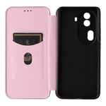 Custodia in pelle con vibrazione in fibra di carbonio per OPPO Reno11 Pro Global