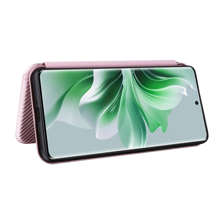 Custodia in pelle con vibrazione in fibra di carbonio per OPPO Reno11 Pro Global
