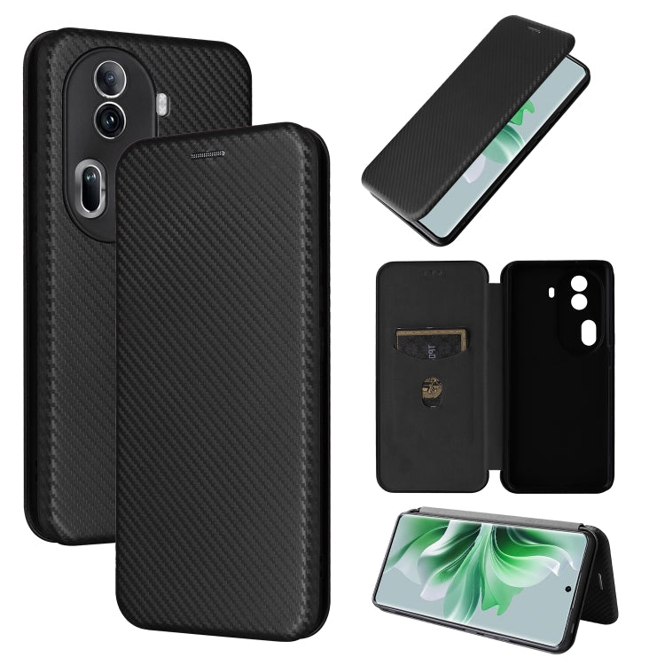 Custodia in pelle con vibrazione in fibra di carbonio per OPPO Reno11 Pro Global