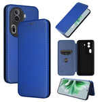 Custodia in pelle con vibrazione in fibra di carbonio per OPPO Reno11 Pro Global