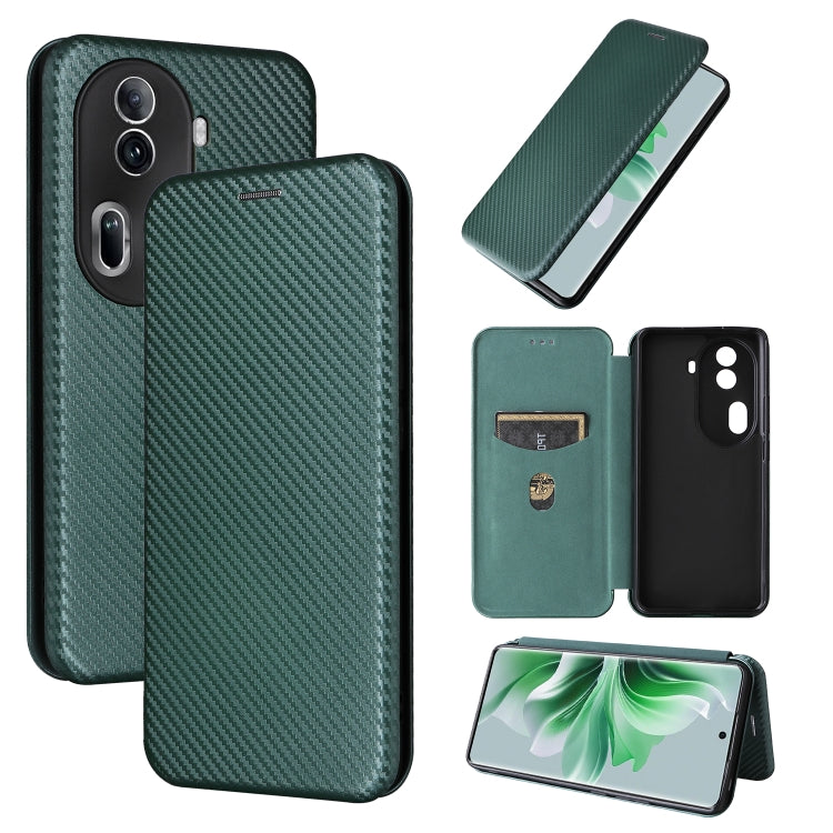 Custodia in pelle con vibrazione in fibra di carbonio per OPPO Reno11 Pro Global