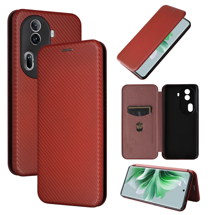 Custodia in pelle con vibrazione in fibra di carbonio per OPPO Reno11 Pro Global