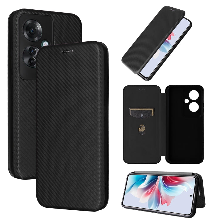 Custodia per telefono in pelle con vibrazione in fibra di carbonio, For OPPO Reno12 Pro 5G Global, For OPPO Reno12 5G Global, For OPPO A3 Pro Global, For OPPO Reno11 F 5G
