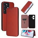 Custodia per telefono in pelle con vibrazione in fibra di carbonio, For OPPO Reno12 Pro 5G Global, For OPPO Reno12 5G Global, For OPPO A3 Pro Global, For OPPO Reno11 F 5G