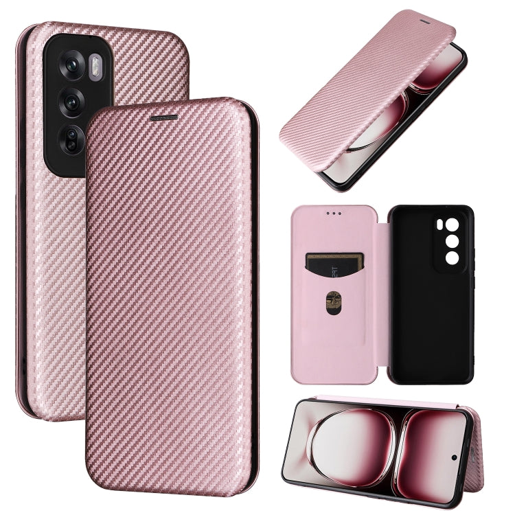 Custodia per telefono in pelle con vibrazione in fibra di carbonio, For OPPO Reno12 Pro 5G Global, For OPPO Reno12 5G Global, For OPPO A3 Pro Global, For OPPO Reno11 F 5G