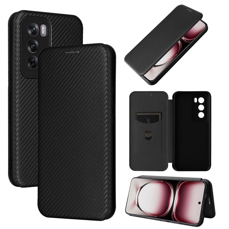 Custodia per telefono in pelle con vibrazione in fibra di carbonio, For OPPO Reno12 Pro 5G Global, For OPPO Reno12 5G Global, For OPPO A3 Pro Global, For OPPO Reno11 F 5G