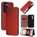 Custodia per telefono in pelle con vibrazione in fibra di carbonio, For OPPO Reno12 Pro 5G Global, For OPPO Reno12 5G Global, For OPPO A3 Pro Global, For OPPO Reno11 F 5G