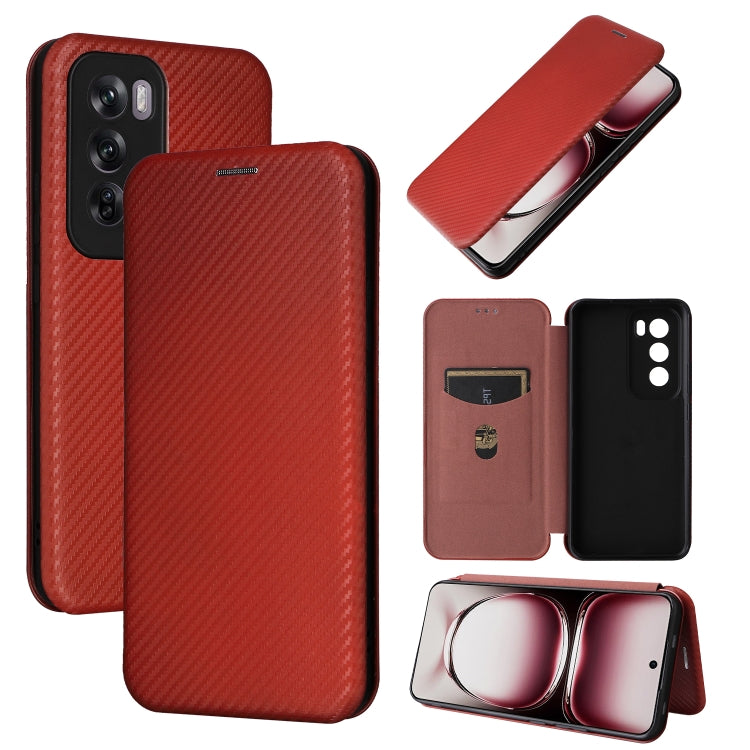Custodia per telefono in pelle con vibrazione in fibra di carbonio, For OPPO Reno12 Pro 5G Global, For OPPO Reno12 5G Global, For OPPO A3 Pro Global, For OPPO Reno11 F 5G