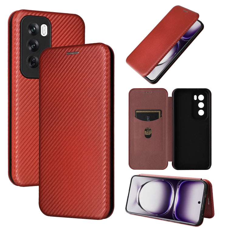 Custodia per telefono in pelle con vibrazione in fibra di carbonio, For OPPO Reno12 Pro 5G Global, For OPPO Reno12 5G Global, For OPPO A3 Pro Global, For OPPO Reno11 F 5G
