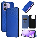 Custodia in pelle con vibrazione in fibra di carbonio per OPPO Find X8