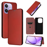 Custodia in pelle con vibrazione in fibra di carbonio per OPPO Find X8