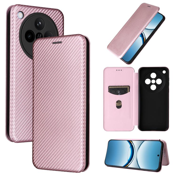 Custodia in pelle con vibrazione in fibra di carbonio per OPPO Find X8