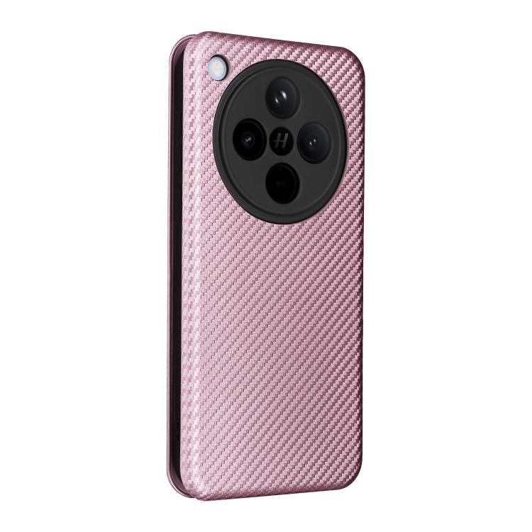 Custodia in pelle con vibrazione in fibra di carbonio per OPPO Find X8