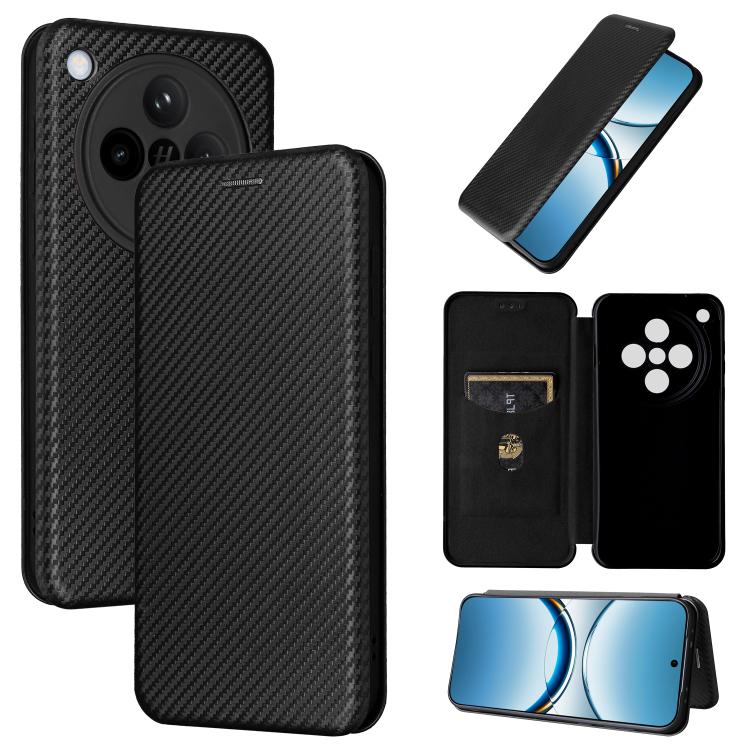Custodia in pelle con vibrazione in fibra di carbonio per OPPO Find X8
